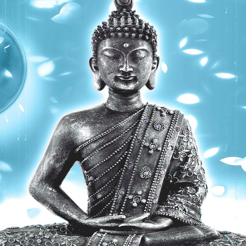 Runa Art Bild Buddha Feng Shui Modern Wandbilder Wohnzimmer Schlafzimmer 1 Teilig - Made In Germany - Wellness Spa Türkis Flur 501015b