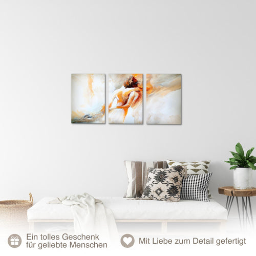 Runa Art Ballerine Tableau Decoration Murale Salon chambre XXL Gris Banksy Style 3 Parties Decoration Murale 051030a