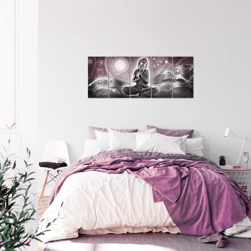 Runa Art Bild Buddha Zen Wandbilder auf Vlies Leinwand 5 Teilig Wanddekoration Wohnzimmer Schlafzimmer 041656a