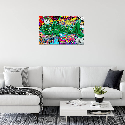 Runa Art Bild Graffiti Modern Wandbilder Loft Wohnzimmer 1 Teilig - Made In Germany - Street Art Bunt Flur 402015a