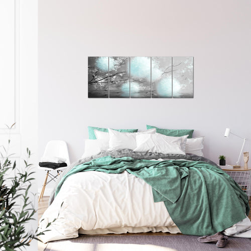 Runa Art Bild Pusteblumen Wandbilder auf Vlies Leinwand 5 Teilig Wanddekoration Wohnzimmer Schlafzimmer 044256c