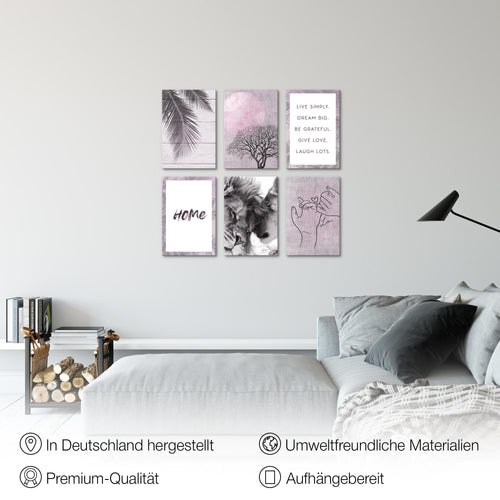 Novart Wandbilder Set Löwen Liebe - KOMPLETT AUFHÄNGFERTIG - Made in Germany - Moderne Bilder  Wohnzimmer Schlafzimmer - N018564b
