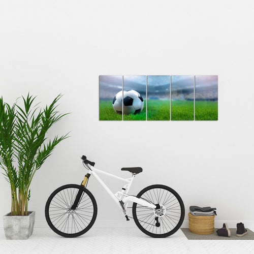 Runa Art Bild Fussball Wandbilder auf Vlies Leinwand 5 Teilig Wanddekoration Wohnzimmer Schlafzimmer 402456a