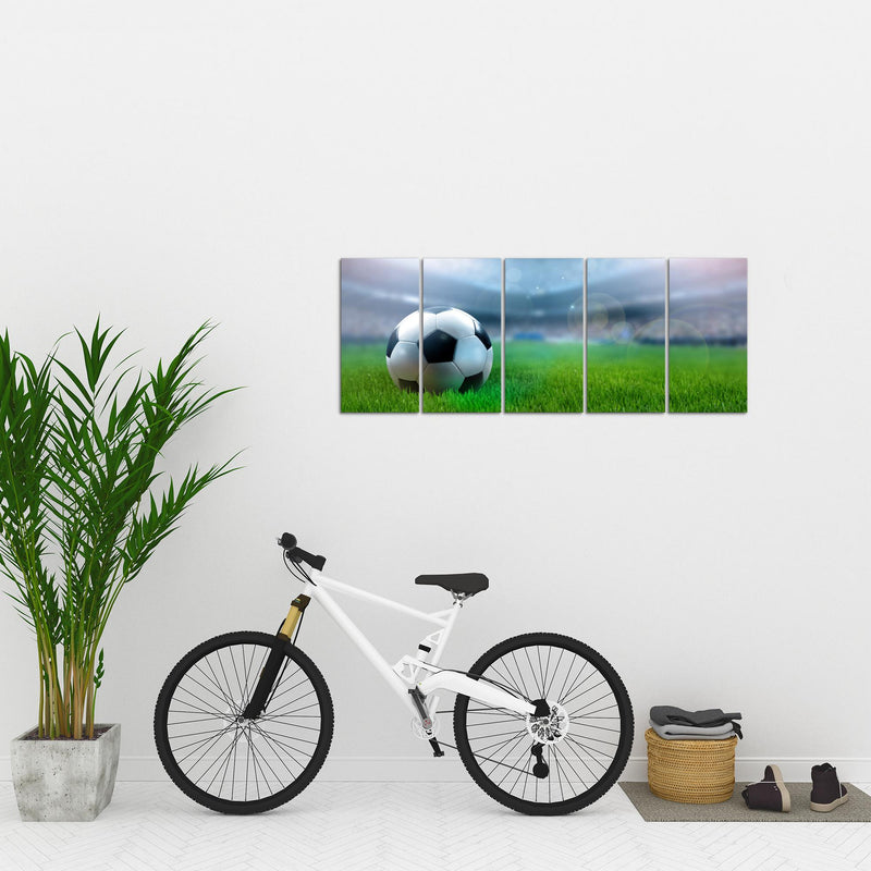 Runa Art Bild Fussball Wandbilder auf Vlies Leinwand 5 Teilig Wanddekoration Wohnzimmer Schlafzimmer 402456a