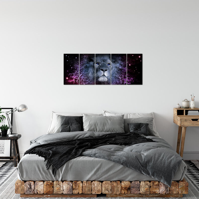 Runa Art Bild Sternzeichen Löwe Wandbilder auf Vlies Leinwand 5 Teilig Wanddekoration Wohnzimmer Schlafzimmer 040756c