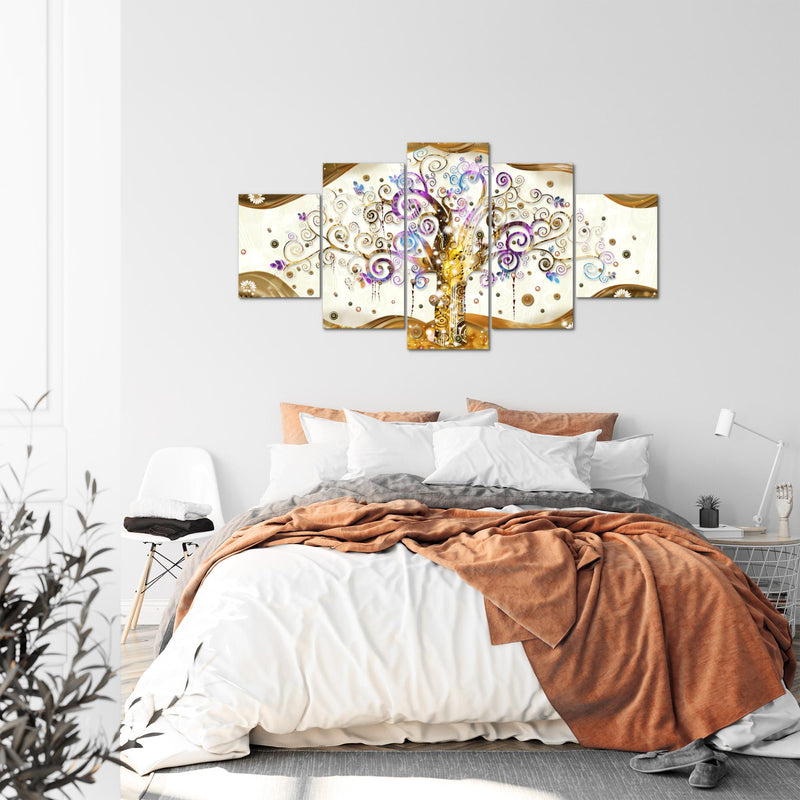 Runa Art - Bilder Gustav Klimt Baum des Lebens 200 x 100 cm 5 Teilig XXL Wanddekoration Design Bunt 003051a