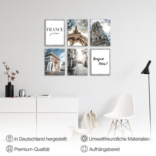 Novart Wandbilder - KEIN EXTRA RAHMEN BENÖTIGT - Wohnzimmer Schlafzimmer - Bilder Modern Paris France - Stadt - N005165a