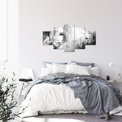 Runa Art Bild Wohnzimmer Schlafzimmer Blumen Vintage 5 Teilig Frau Bunt Wandbilder auf Vlies Leinwand 039353c