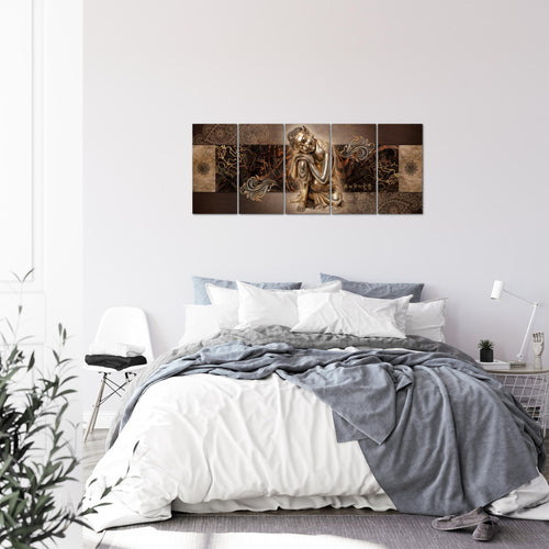 Runa Art Bild Buddha Zen Wandbilder auf Vlies Leinwand 5 Teilig Wanddekoration Wohnzimmer Schlafzimmer 041356b