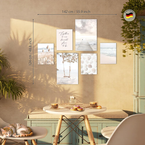 Novart Wandbilder Set Landschaft Natur - KEIN EXTRA RAHMEN BENÖTIGT - Modern Deko - Wohnzimmer Schlafzimmer Büro N023467a