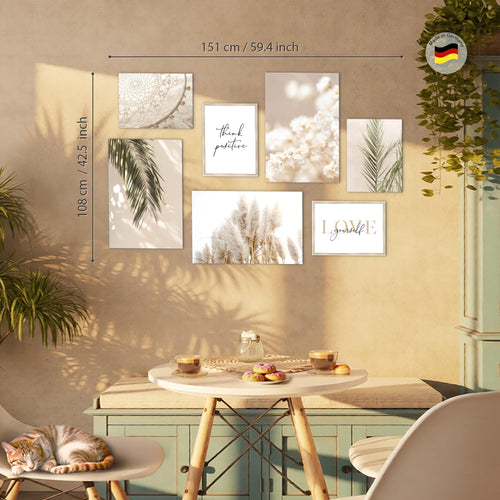Novart Bilder Blumen Pflanzen - KOMPLETT AUFHÄNGFERTIG - Dekoration Wohnzimmer Schlafzimmer Büro - 7 Moderne Mood - Bilder - N005872a