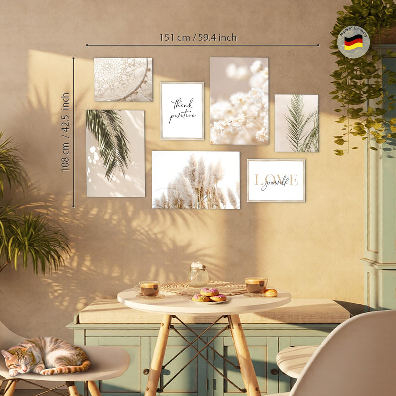 Novart Bilder Blumen Pflanzen - KOMPLETT AUFHÄNGFERTIG - Dekoration Wohnzimmer Schlafzimmer Büro - 7 Moderne Mood - Bilder - N005872a