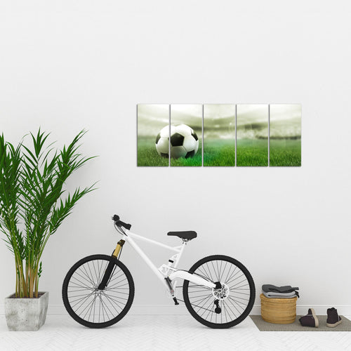 Runa Art Bild Fussball Wandbilder auf Vlies Leinwand 5 Teilig Wanddekoration Wohnzimmer Schlafzimmer 402456c