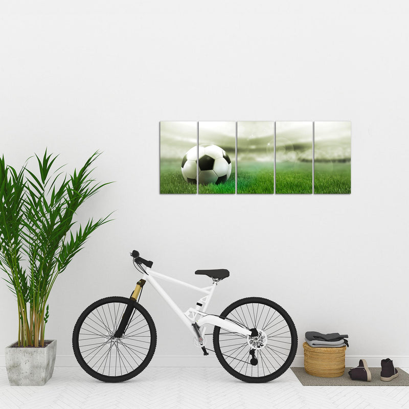Runa Art Bild Fussball Wandbilder auf Vlies Leinwand 5 Teilig Wanddekoration Wohnzimmer Schlafzimmer 402456c