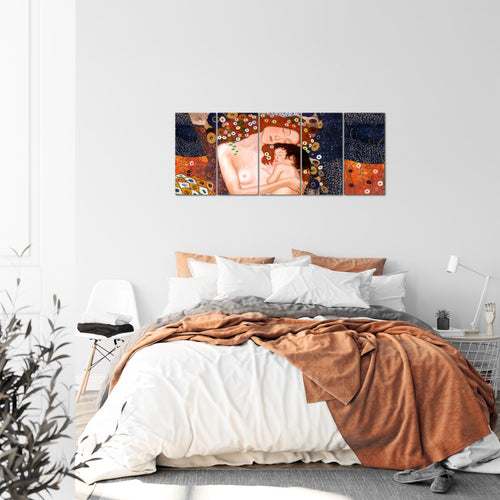 Runa Art Bild Gustav Klimt Mutter und Kind Wandbilder auf Vlies Leinwand 5 Teilig Wanddekoration Wohnzimmer 700256a