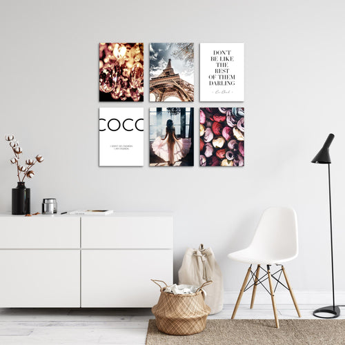 Novart Wandbilder - KEIN EXTRA RAHMEN BENÖTIGT - Wohnzimmer Mädchen Teenager - Bilder Modern Fashion Paris - Coco - N008265a