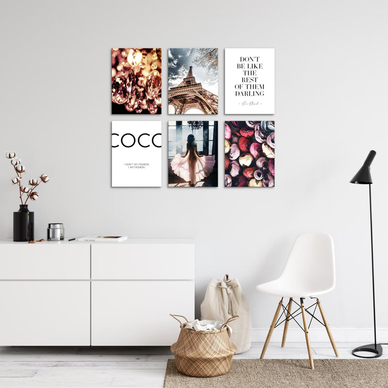 Novart Wandbilder - KEIN EXTRA RAHMEN BENÖTIGT - Wohnzimmer Mädchen Teenager - Bilder Modern Fashion Paris - Coco - N008265a