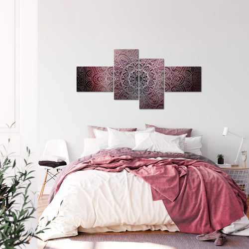 Runa Art Bild XXL 4 Teilig Mandala 200 x 100 cm Kunstdruck auf Vlies Leinwand Wanddeko Wohnzimmer Schlafzimmer 101241a