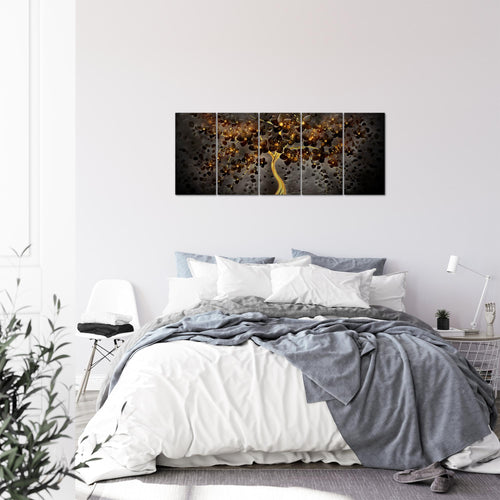 Runa Art Bild Blumen Wandbilder auf Vlies Leinwand 5 Teilig Wanddekoration Wohnzimmer Schlafzimmer 039756c