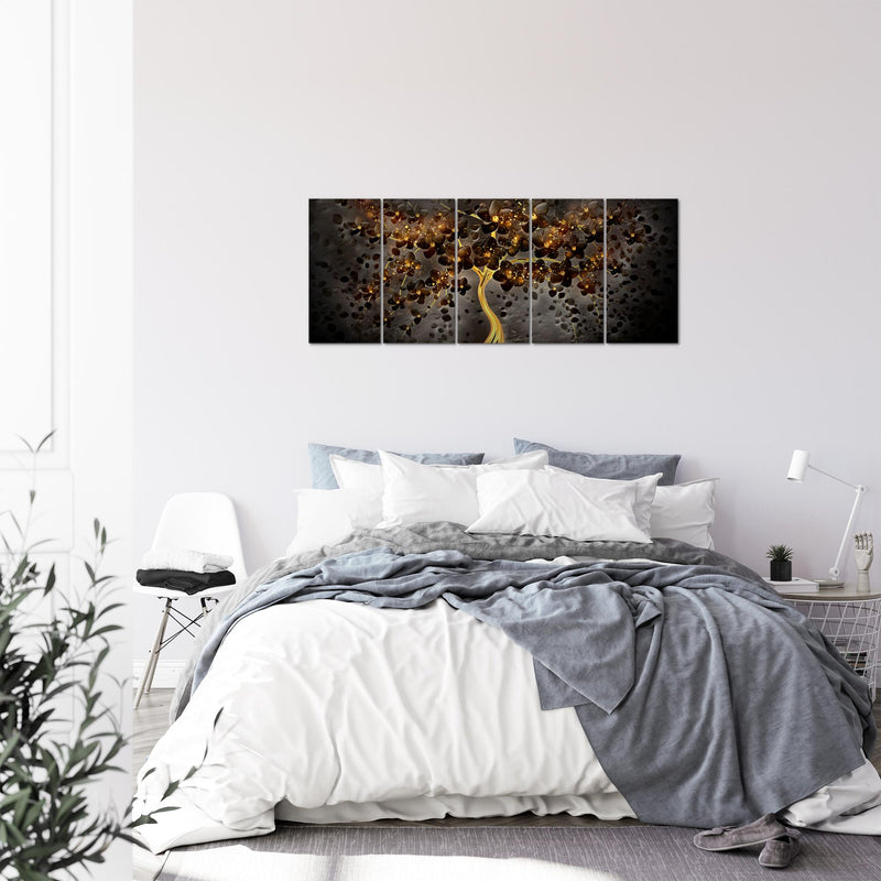 Runa Art Bild Blumen Wandbilder auf Vlies Leinwand 5 Teilig Wanddekoration Wohnzimmer Schlafzimmer 039756c