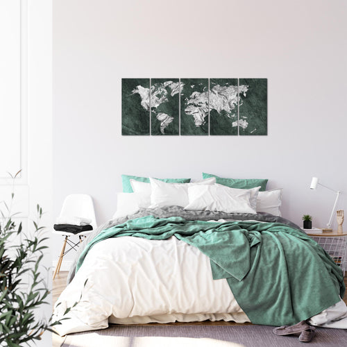 Runa Art Bild Weltkarte Wandbilder auf Vlies Leinwand 5 Teilig Wanddekoration Büro Wohnzimmer 002956c