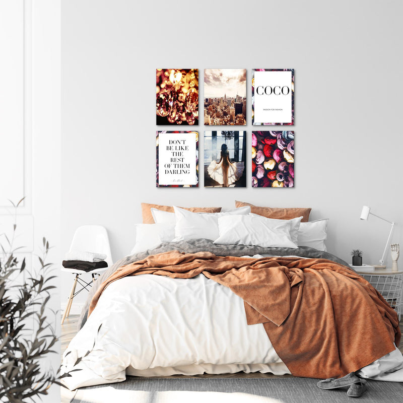 Novart Wandbilder - KEIN EXTRA RAHMEN BENÖTIGT - Wohnzimmer Mädchen Teenager - Bilder Modern Fashion - New York - N016265a