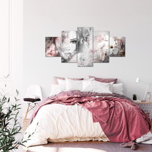 Runa Art - Bilder Blumen Vintage 200 x 100 cm 5 Teilig XXL Wanddekoration Design Bunt 039351a