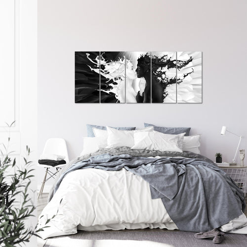 Runa Art Wandbilder XXL Blumen Pflanzen Wohnzimmer Schlafzimmer Büro 200 x 80 cm Blumen 5 Teilig - Made in Germany - 005055b