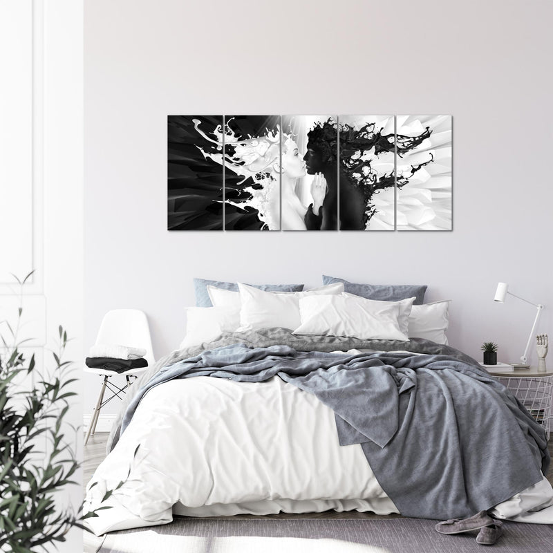 Runa Art Wandbilder XXL Blumen Pflanzen Wohnzimmer Schlafzimmer Büro 200 x 80 cm Blumen 5 Teilig - Made in Germany - 005055b