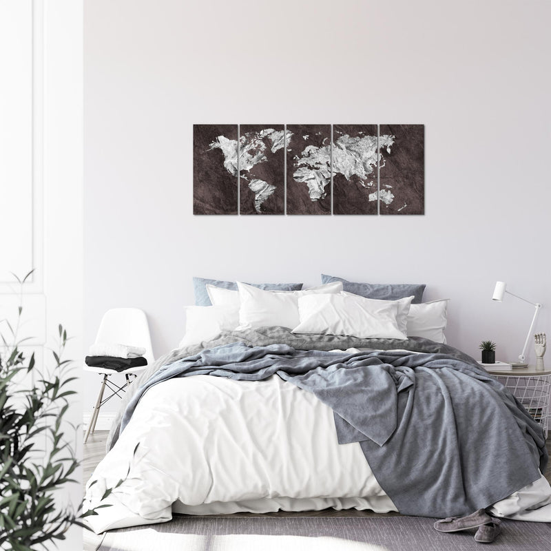 Runa Art Bild Weltkarte Wandbilder auf Vlies Leinwand 5 Teilig Wanddekoration Büro Wohnzimmer 002956b