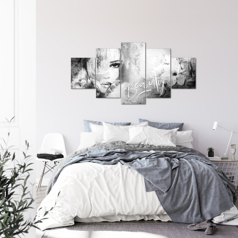 Runa Art - Bilder Blumen Vintage 200 x 100 cm 5 Teilig XXL Wanddekoration Design Bunt 039351c