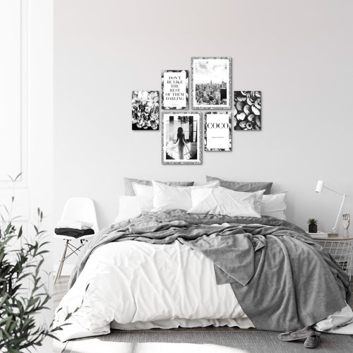 Novart Wandbilder Set Fashion Coco - KEIN EXTRA RAHMEN BENÖTIGT -  Modern Deko  - Wohnzimmer Mädchen Teenager N016263b