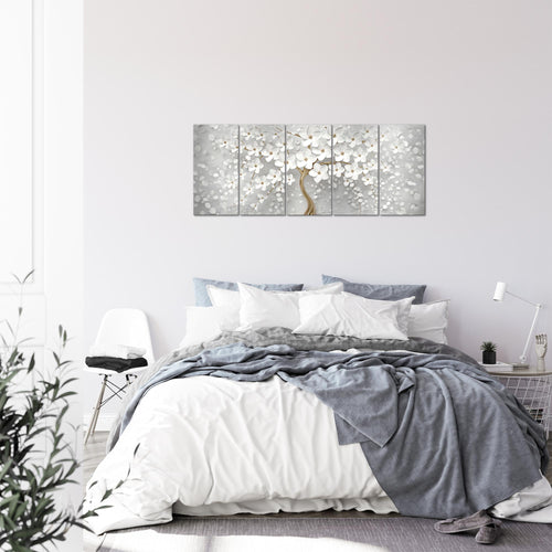 Runa Art Bild Blumen Wandbilder auf Vlies Leinwand 5 Teilig Wanddekoration Wohnzimmer Schlafzimmer 039756a