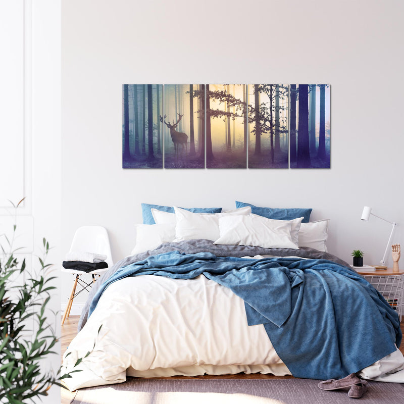 Runa Art Wandbilder XXL Landschaft Wohnzimmer Schlafzimmer Büro 200 x 80 cm Natur 5 Teilig - Made in Germany - 013455a