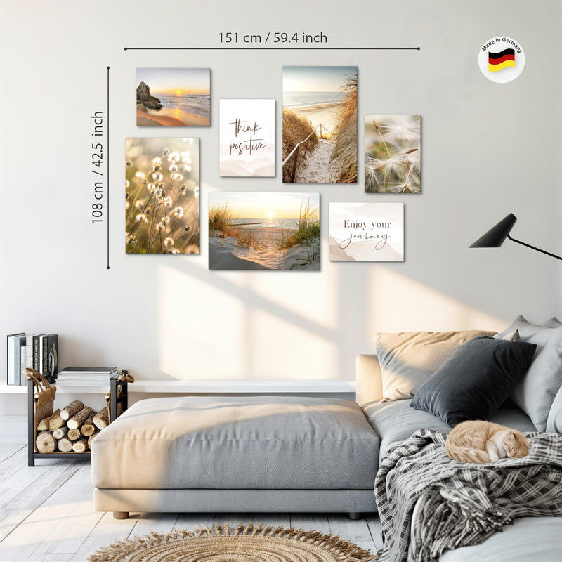 Novart Bilder Landschaft - KOMPLETT AUFHÄNGFERTIG - Strand Wohnzimmer Schlafzimmer Büro - 7 Moderne Mood - Bilder - N034772a
