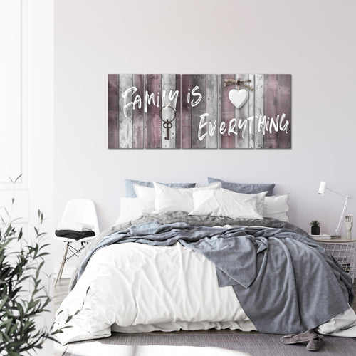Runa Art Wandbild XXL Home Abstrakt Schlafzimmer Wohnzimmer 200 x 80 cm Grau Rosa 5 Teilig - Made in Germany - 040255c