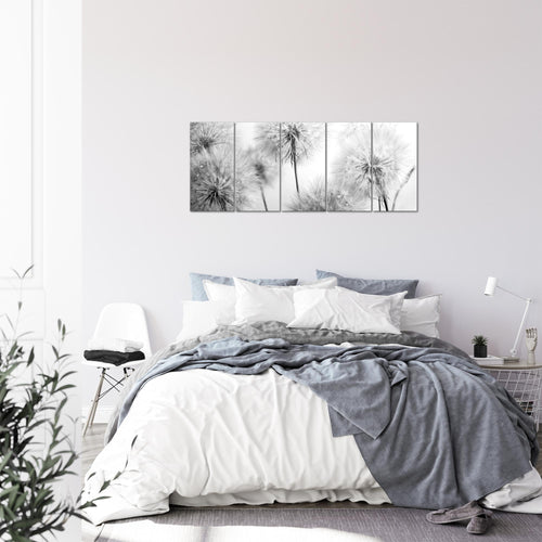 Runa Art Bild Blumen Pusteblumen Wandbilder auf Vlies Leinwand 5 Teilig Wanddekoration Wohnzimmer Schlafzimmer 042056c