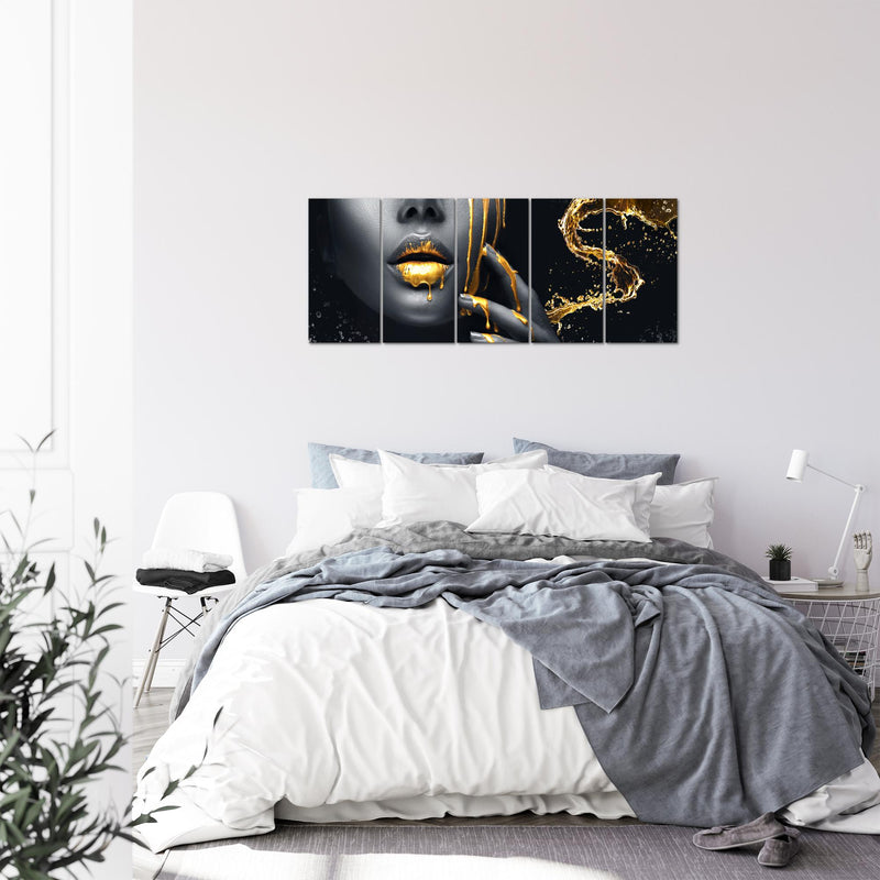 Runa Art Bild Abstrakt Wandbilder auf Vlies Leinwand 5 Teilig Wanddekoration Wohnzimmer Schlafzimmer Büro 041556a