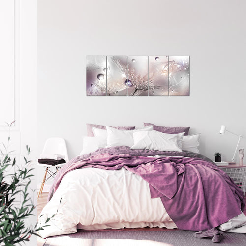 Runa Art Bild Blumen Pusteblumen Wandbilder auf Vlies Leinwand 5 Teilig Wanddekoration Wohnzimmer Schlafzimmer 043156b