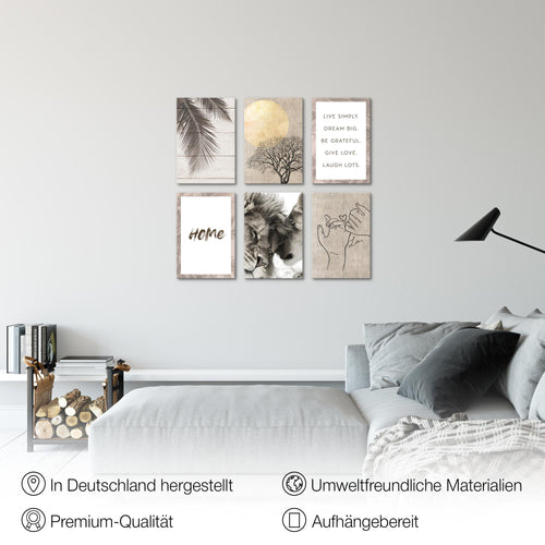 Novart Wandbilder Set Löwen Liebe - KOMPLETT AUFHÄNGFERTIG - Made in Germany - Moderne Bilder  Wohnzimmer Schlafzimmer - N018564a