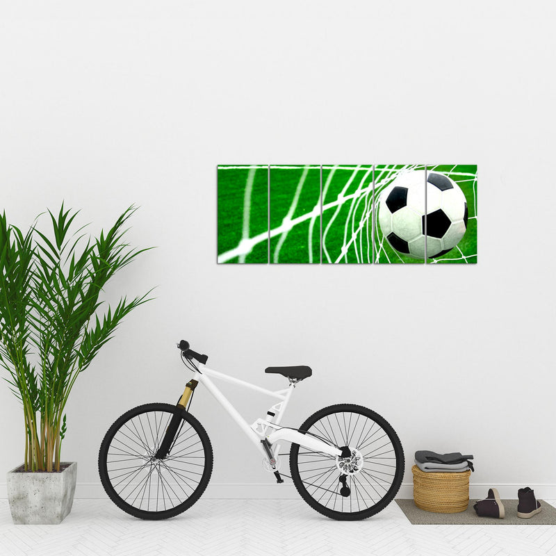 Runa Art Bild Fussball Wandbilder auf Vlies Leinwand 5 Teilig Wanddekoration Wohnzimmer Schlafzimmer 611456a