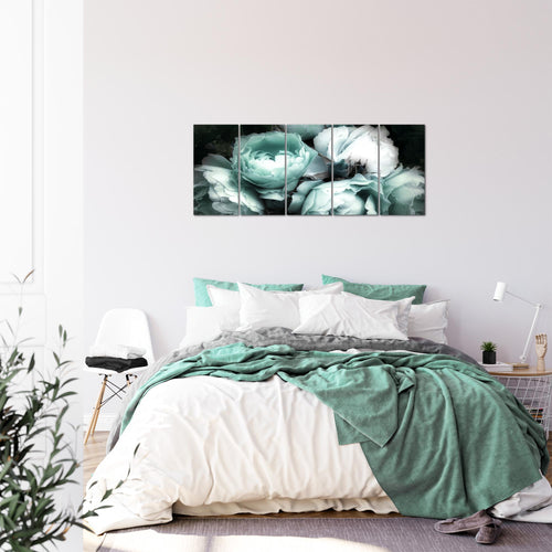 Runa Art Bild Blumen Rosen Wandbilder auf Vlies Leinwand 5 Teilig Wanddekoration Wohnzimmer Schlafzimmer 039156b