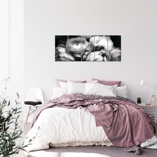 Runa Art Bild Blumen Rosen Wandbilder auf Vlies Leinwand 5 Teilig Wanddekoration Wohnzimmer Schlafzimmer 039156c