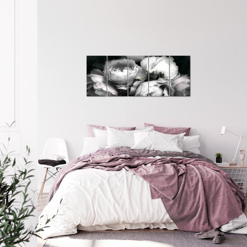 Runa Art Bild Blumen Rosen Wandbilder auf Vlies Leinwand 5 Teilig Wanddekoration Wohnzimmer Schlafzimmer 039156c