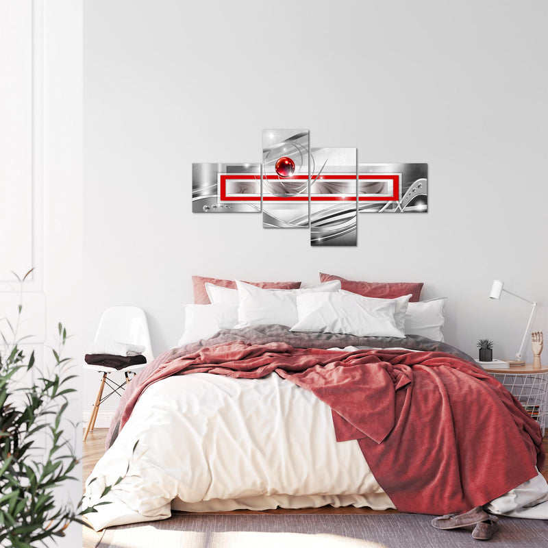 Runa Art Wandbilder Set XXL Abstrakt Wohnzimmer Schlafzimmer Büro Abstraktion 4 Teilig - Made in Germany - 108245a