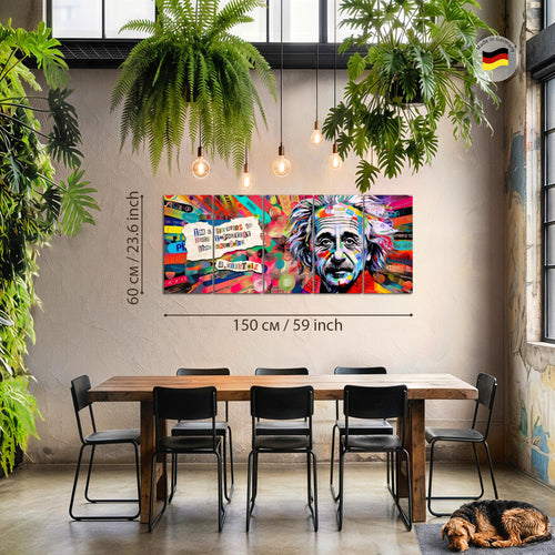 Runa Art Bild Einstein Street Art Wandbilder auf Vlies Leinwand 5 Teilig Wanddekoration Wohnzimmer Schlafzimmer 044956a