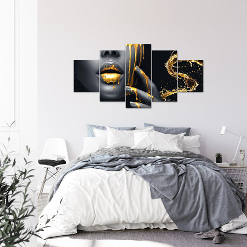 Runa Art - Bilder Abstrakt 200 x 100 cm 5 Teilig XXL Wanddekoration Design Minimalismus Grau 041551a