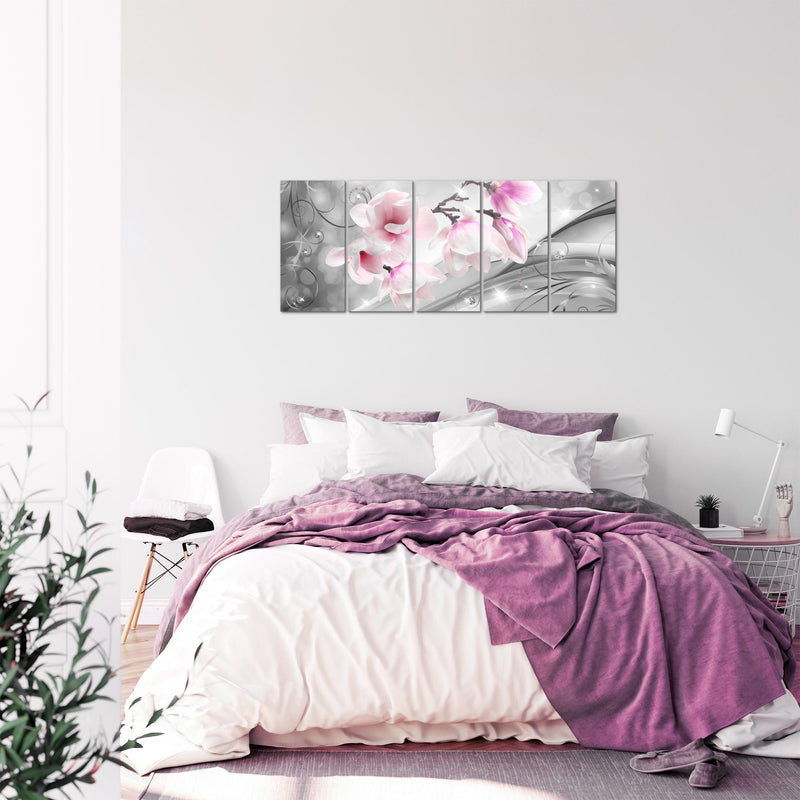 Runa Art Bild Blumen Abstrakt Wandbilder auf Vlies Leinwand 5 Teilig Wanddekoration Wohnzimmer Schlafzimmer 035356a