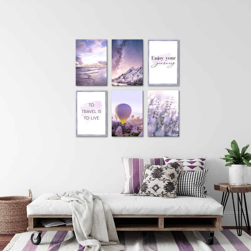Novart Wandbilder Set Natur Blumen - KOMPLETT AUFHÄNGFERTIG - Made in Germany - Moderne Bilder  Wohnzimmer Schlafzimmer - N006464a