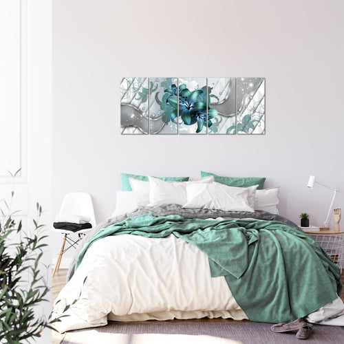 Runa Art Bild Blumen Lilien Wandbilder auf Vlies Leinwand 5 Teilig Wanddekoration Wohnzimmer Schlafzimmer 016556a
